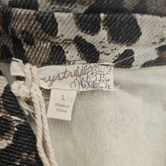 Mystree Leopard Print Denim Front Button Closure Jacket - Picture 9 of 14